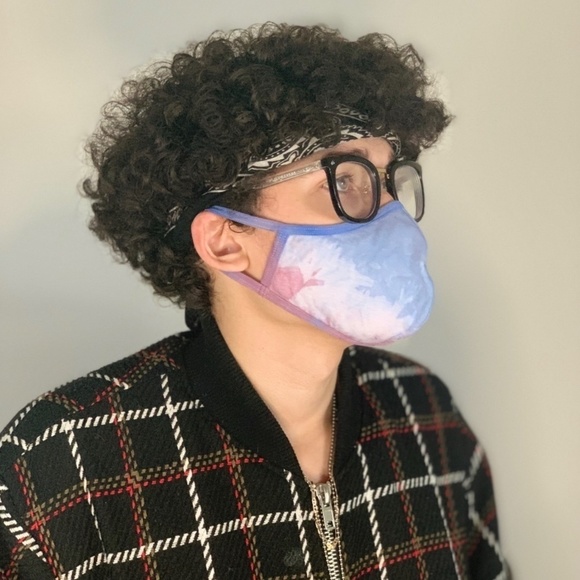 Tie Dye reusable Face Mask Frozen Purple Set - Picture 3 of 4